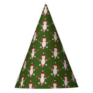 Cute Christmas Axolotl Patterned Party Hat