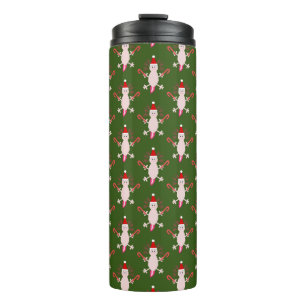 Cute Christmas Axolotl Patterned Thermal Tumbler