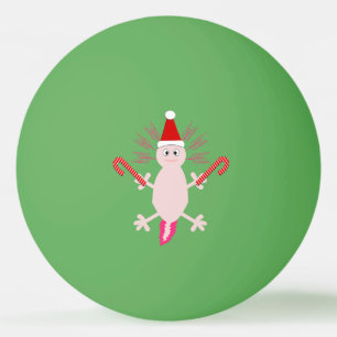 Cute Christmas Axolotl Ping Pong Ball