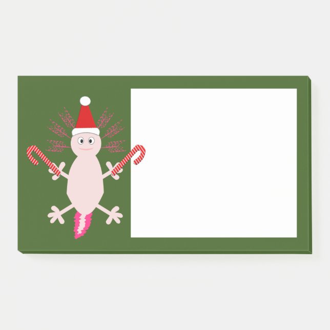 Cute Christmas Axolotl Post-it Notes (Front)