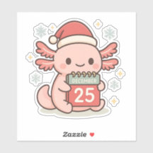 Cute Christmas Axolotl Sticker | Kawaii Holiday