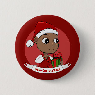 Cute Christmas baby cartoon Button
