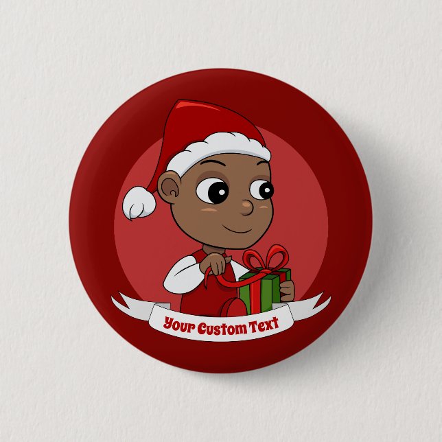 Cute Christmas baby cartoon Button (Front)