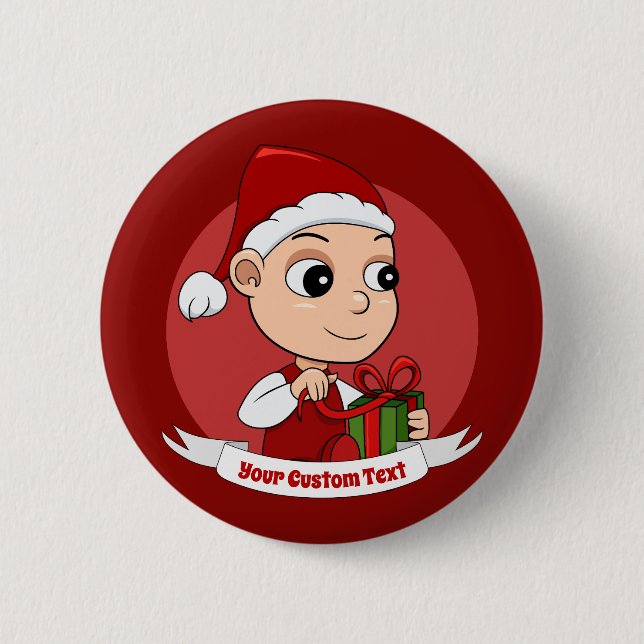 Cute Christmas baby cartoon Button (Front)