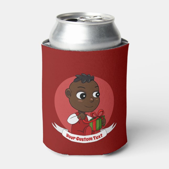 Cute Christmas baby cartoon Can Cooler (Can Front)