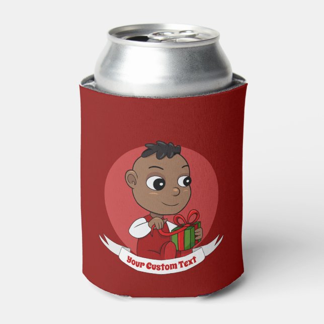 Cute Christmas baby cartoon Can Cooler (Can Front)