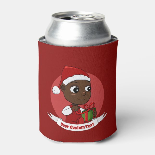 Cute Christmas baby cartoon Can Cooler (Can Front)