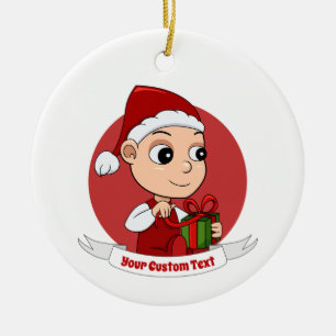 Cute Christmas baby cartoon Ceramic Ornament