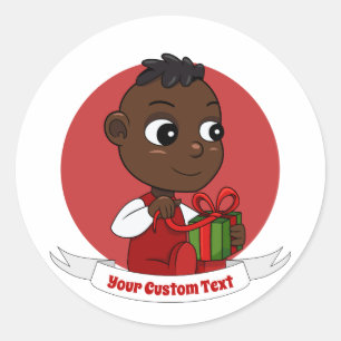Cute Christmas baby cartoon Classic Round Sticker