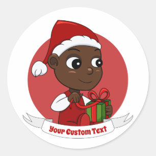 Cute Christmas baby cartoon Classic Round Sticker