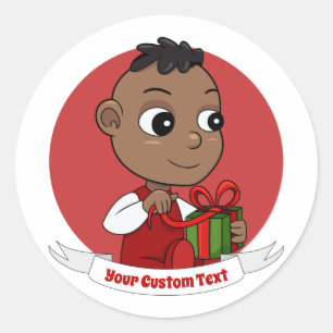 Cute Christmas baby cartoon Classic Round Sticker