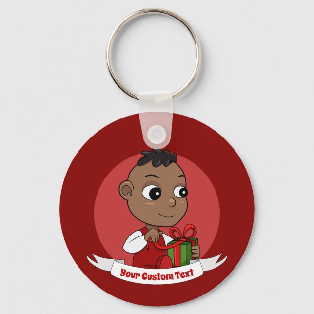 Cute Christmas baby cartoon Keychain (Front)