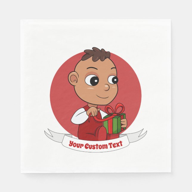 Cute Christmas baby cartoon Napkins (Front)