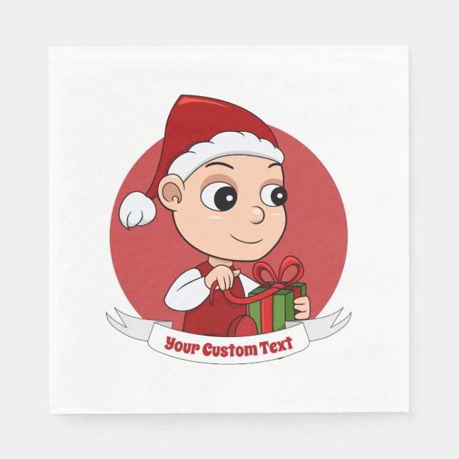 Cute Christmas baby cartoon Napkins (Front)