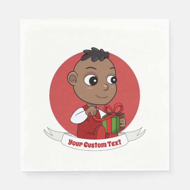Cute Christmas baby cartoon Napkins (Front)