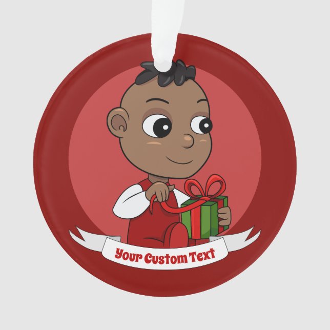 Cute Christmas baby cartoon Ornament (Front)