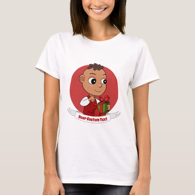 Cute Christmas baby cartoon T-Shirt (Front)