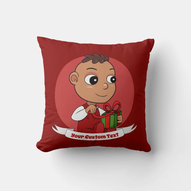 Cute Christmas baby cartoon Throw Pillow (Front)