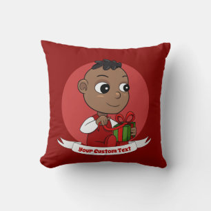Cute Christmas baby cartoon Throw Pillow
