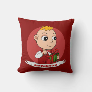 Cute Christmas baby cartoon Throw Pillow