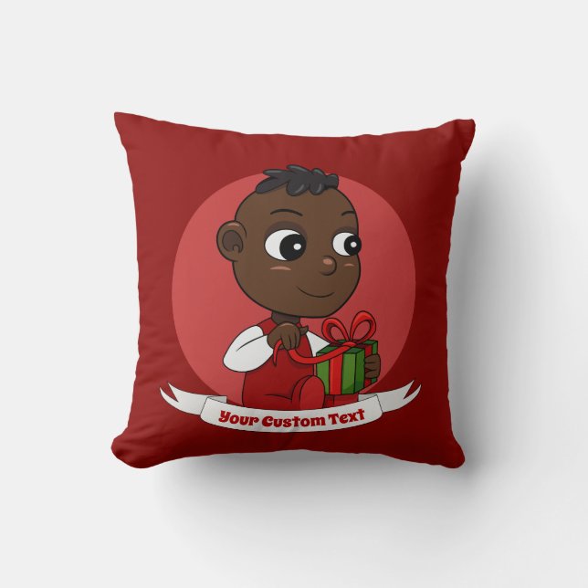 Cute Christmas baby cartoon Throw Pillow (Front)