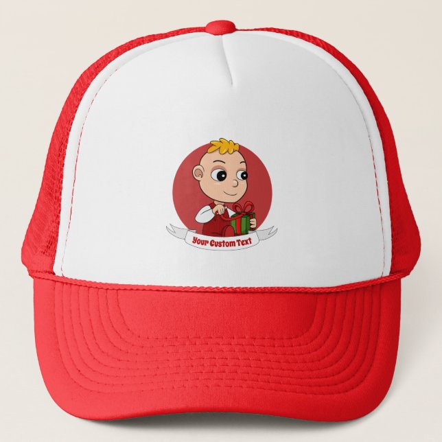 Cute Christmas baby cartoon Trucker Hat (Front)