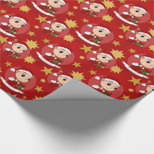 Cute Christmas baby cartoon Wrapping Paper