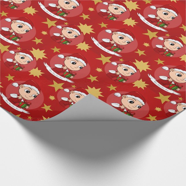 Cute Christmas baby cartoon Wrapping Paper (Corner)