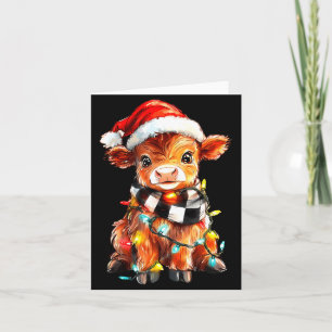 Cute Christmas Baby Highland Cow F Thanksgiving  Card