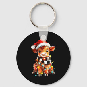 Cute Christmas Baby Highland Cow F Thanksgiving  Key Ring
