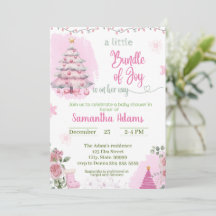 Cute Christmas Baby Shower Invitation