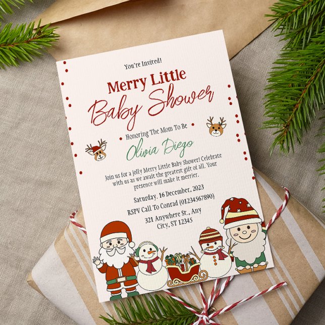 Cute Christmas Baby Shower  Invitation (Creator Uploaded)