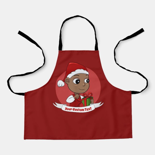 Cute Christmas baby with a present Apron (Front)