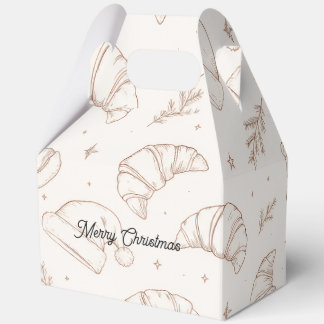 Cute christmas bakery croissant pattern favour box
