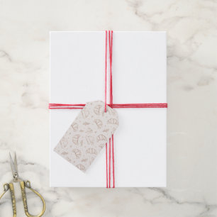 Cute christmas bakery croissant pattern gift tags
