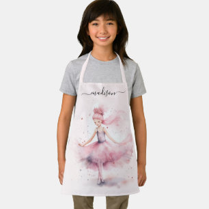 Cute christmas ballerina script name apron