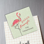 Cute Christmas Beach Flamingo Custom Magnet<br><div class="desc">Send holiday cheer with this Christmas simple holiday greeting magnetic card, perfect for a minimalist elegant classic style. Featuring a tropical beach pink flamingo adorned with colourful string lights, this card combines funny humour whimsical charm with a touch of sophistication. Ideal as a cute family keepsake or remembrance memento, it’s...</div>