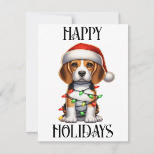 Cute Christmas Beagle Holiday Card