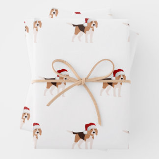Cute Christmas Beagle  Wrapping Paper Sheet