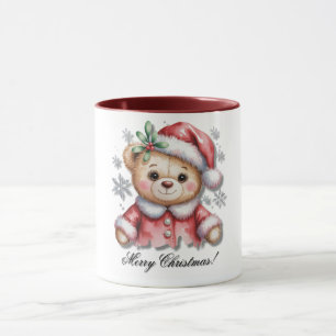 Cute Christmas Bear and Snowflakes Baby Shower Mug