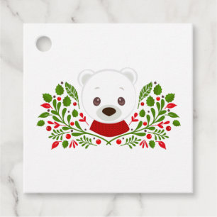 Cute Christmas Bear Favour Tags