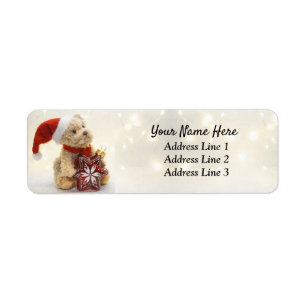 Cute Christmas Bear Return Address Label