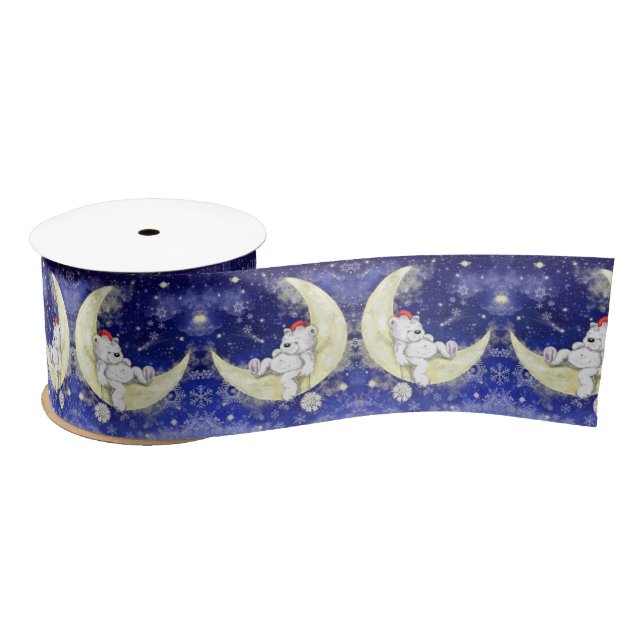 Cute Christmas Bear Ribbon Satin Ribbon (Spool)