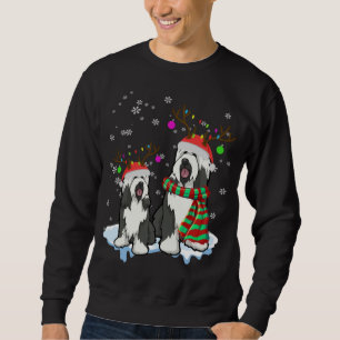 Cute Christmas Bearded Collie Santa Hats Reindeer Sweatshirt