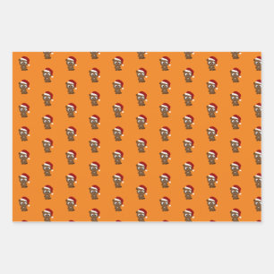 Cute Christmas Beavers Wrapping Paper Sheet