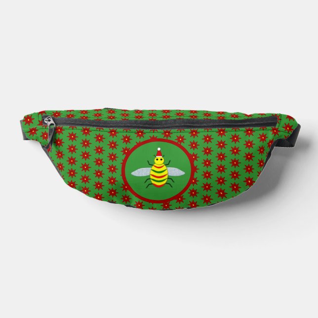 Cute Christmas Bee and Poinsettia Flowers Bum Bags (Lay Down)