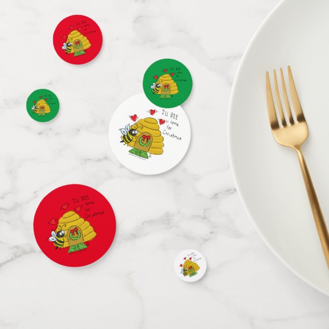 Cute Christmas Bee Funny Holiday Cartoon Confetti (Group)