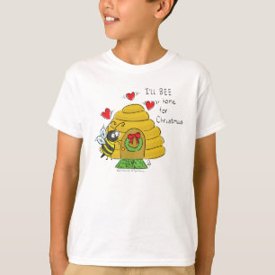 Cute Christmas Bee Funny Holiday Cartoon T-Shirt