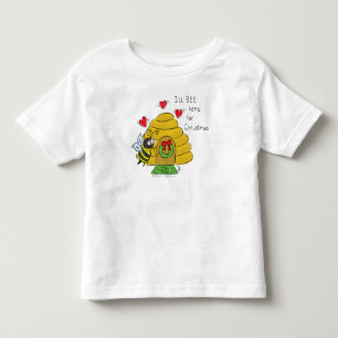 Cute Christmas Bee Funny Holiday Cartoon Toddler T-Shirt