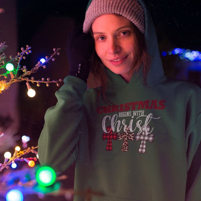 Cute Christmas Begins With Christ Religious Hoodie (Creator Uploaded)